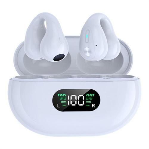 Q80 ear hook clip Bluetooth headset, air conduction sports gaming headset, touch control LED wireless Bluetooth 5.3 headset