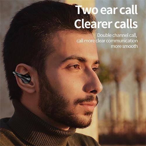 Q80 ear hook clip Bluetooth headset, air conduction sports gaming headset, touch control LED wireless Bluetooth 5.3 headset