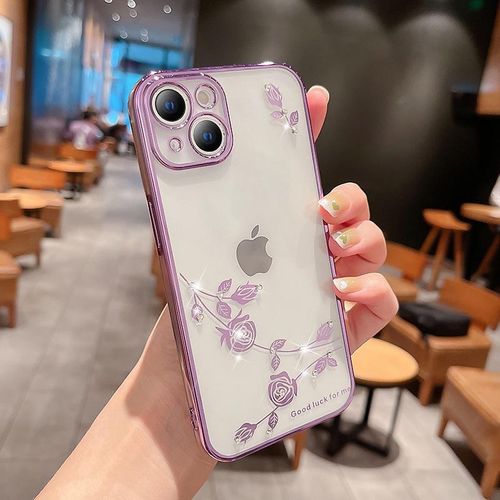 Applicable Voice Hot30 Phone Case Spark Go 2024 Glitter Electroplated Rhinestone Preserved Fresh Flower Itel A70 Set