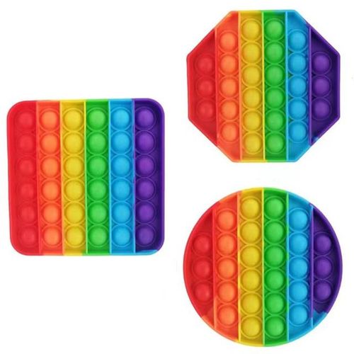 New Pop Sensory Toys Rainbow Fidget Toys Children Push Its Kawaii Autism Needs Squishy Stress Reliever Toys