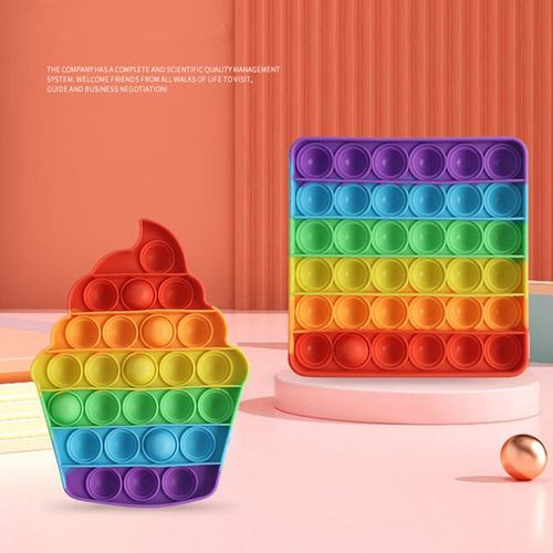 New Pop Sensory Toys Rainbow Fidget Toys Children Push Its Kawaii Autism Needs Squishy Stress Reliever Toys