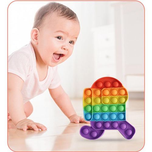 New Pop Sensory Toys Rainbow Fidget Toys Children Push Its Kawaii Autism Needs Squishy Stress Reliever Toys