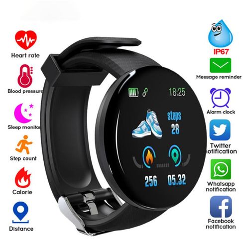 D18 round Screen Smart Bracelet Color Screen Bracelet Sport Step Counting Sleep Monitoring Heart Rate Sports Bracelet