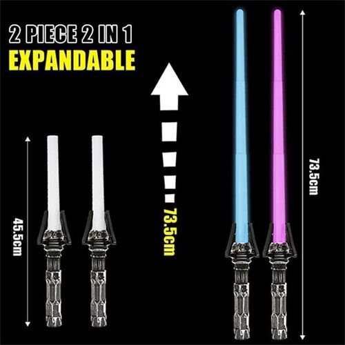 Lightsaber RGB 7 Colors Flashing Dual Toy Saber Changing Lights Kids Toy for Boy Gifts