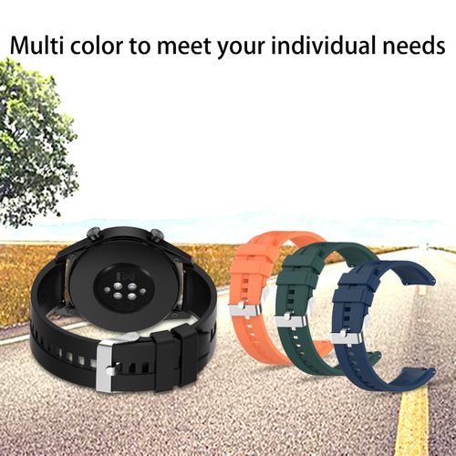 22mm Soft Silicone Comfortable Watch Strap Band Wristband For Huawei GT2 Pro/GT 2e/GT/GT2-Black