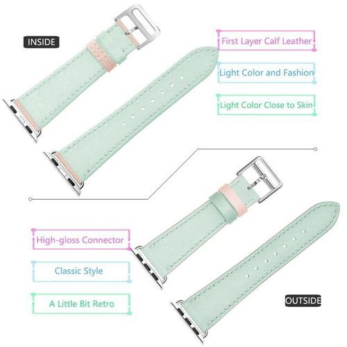 Myl-26bx Kebitt Genuine Women Single Tour Band For Watch 6 5 4 3 Double Color Strap 38mm 40mm 42mm 44mm