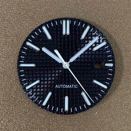 Juego De Manecillas De Reloj Con Calendario &Uacute;nico Esfera Luminosa Verde Bast&oacute;n Anillo De Secci&oacute;n Rosa/plateado Esfera De Rejilla Para Movimiento Nh35 31 8mm