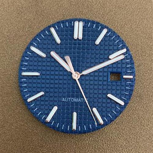 Juego De Manecillas De Reloj Con Calendario Único Esfera Luminosa Verde Bastón Anillo De Sección Rosa/plateado Esfera De Rejilla Para Movimiento Nh35 31 8mm