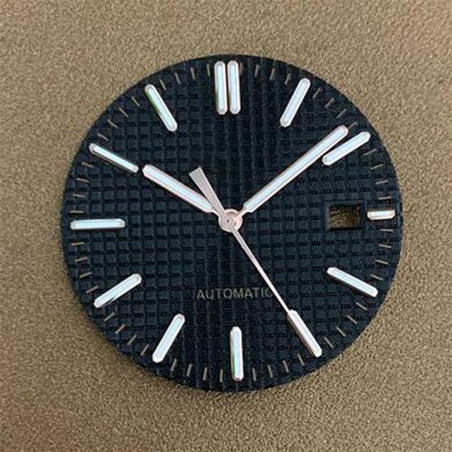 Juego De Manecillas De Reloj Con Calendario Único Esfera Luminosa Verde Bastón Anillo De Sección Rosa/plateado Esfera De Rejilla Para Movimiento Nh35 31 8mm