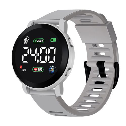 Kids LED Digital Watch Waterproof Auto Date Weekly-Grey