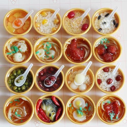 2PCS Mini Noddle / Syrup Bowl Miniature Dollhouse Chinese Food for 1/6 Blyth BJD Doll Pretend Play Kitchen Decor Toys