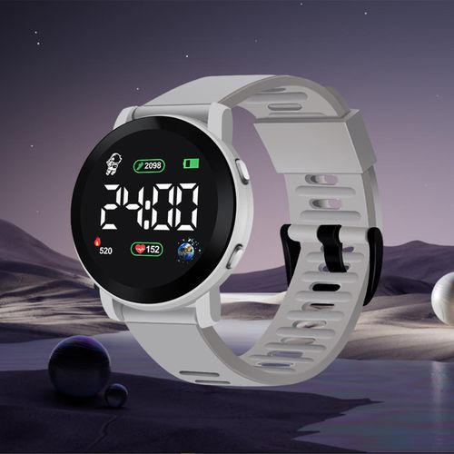 Kids LED Digital Watch Waterproof Auto Date Weekly-Grey