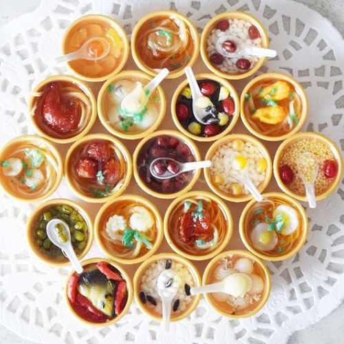 2PCS Mini Noddle / Syrup Bowl Miniature Dollhouse Chinese Food for 1/6 Blyth BJD Doll Pretend Play Kitchen Decor Toys