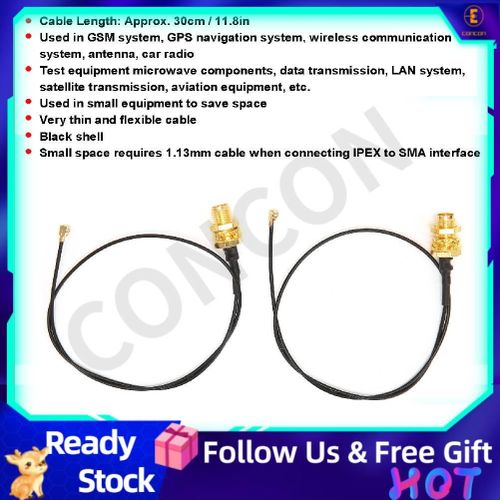 READY STOCK  2Pcs IPEX Cable to SMA Female with Pin WIFI Antenna RF Wire for GSM GPS LAN System
