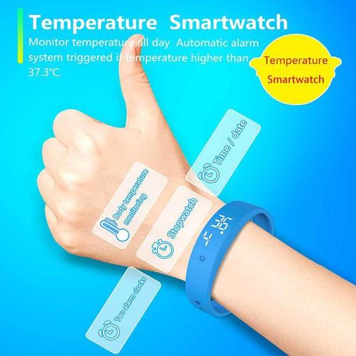 1~7pcs Led Digital Smart Bracelet With Body Temperature Monitor Smart Band Vibration Alarm Reminder Waterproof Smart Clock