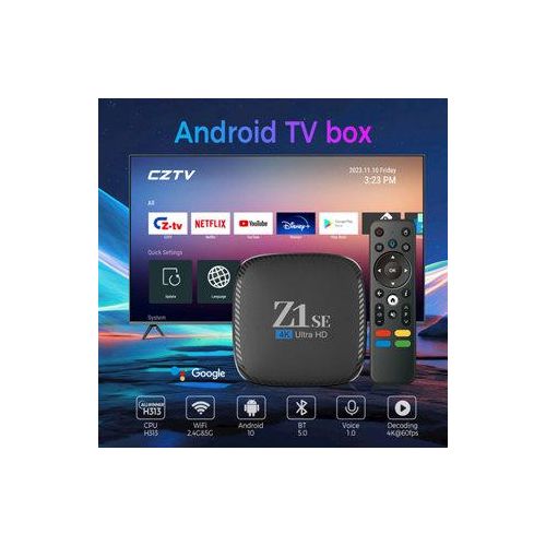 Z1 SE smart TV device, Android 10.0 deer, voice assistant 4K, 3D, Wifi5, AllWinner H313, BT5.0, 2.4G and 5G, 2GB memory, 16G, multimedia player