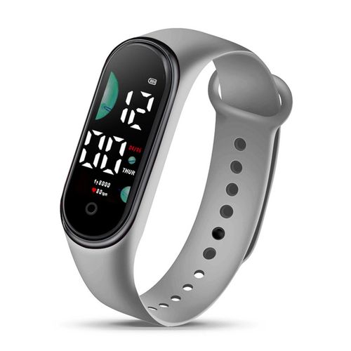 Kids Electronic Watch Sports Waterproof Large Font-Grey