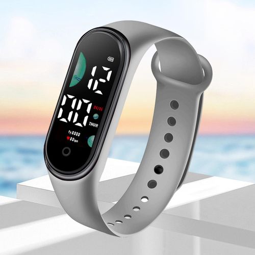 Kids Electronic Watch Sports Waterproof Large Font-Grey