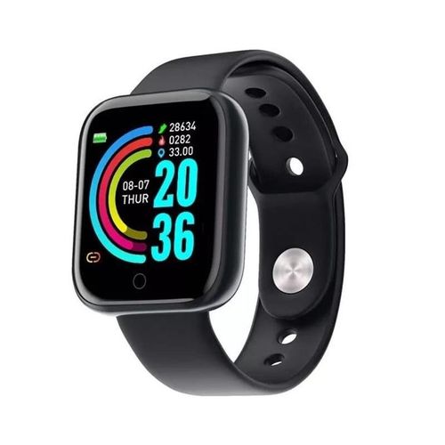 Y68 Black Smart Watch Men Women Ladies Health Watch for Ios Android