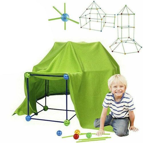 175pcs Kids Construction Fort Building Kit Castles 3D Play House Tent Toy