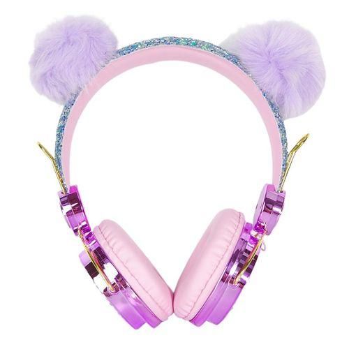 Glitter Bear Ear Kids   Headphone With Microphone For Girls Children