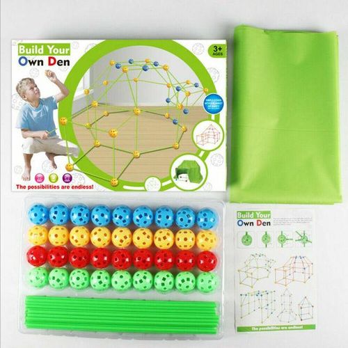 175pcs Kids Construction Fort Building Kit Castles 3D Play House Tent Toy