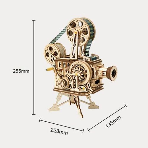 Robotime Handmade Woodenembled DIY Mechanical Rotating Hand Mold 3D Stereo Projector Model Gift