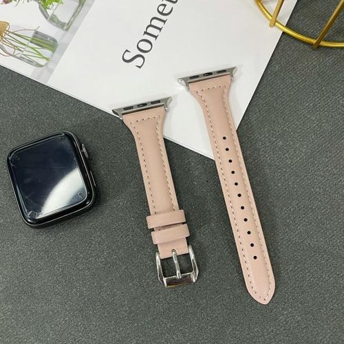 Slim Leather Strap for Apple Watch Band 44mm 45mm 41mm 40mm 38mm Wrist Women Bracelet IWatch Serie 9 8 7 6 5 4 3 SE Ultra 2 49mm