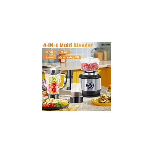 Hoffmans 4 IN 1 Multi-function Electric Blender Juicer Fruit Mixer Powerful Hand Held Stainless Steel Grinder