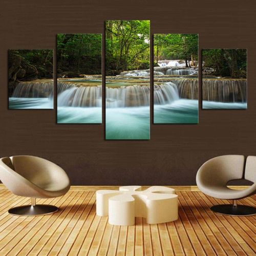 Home Decor Canvas Print Wall Art Modern Waterfall River Forest no frame #30x40x2 30x60x2 30x80 30x40x2 30x60x2 30x80