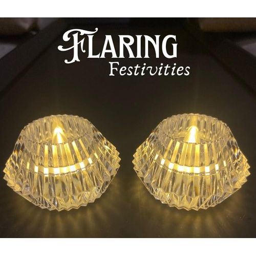 Smokeless & Flameless LED Tealight Acrylic Decorative Tea Light Candles for Diwali, Home D&eacute;cor, Gifting, Birthday, Christmas, Festival Decoration