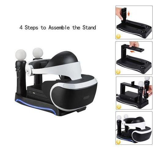 4 In 1 PS4 VR Charging Station Display Stand Docking Charger LED Showcase For Sony Playstation Move PS VR PSVR Headset