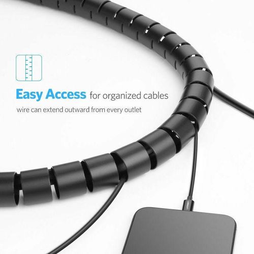 Spiral Cable Wrap Tidy/Hide/Banding/Loom PC TV Home Cinema Wire Management