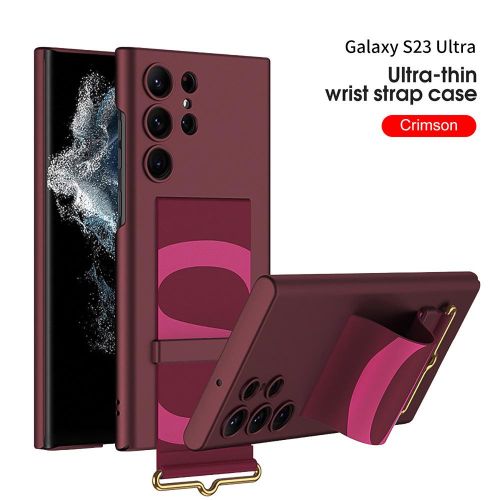 For Samsung Galaxy S23ultra Phone Case S23 Ultra-Thin Wrist Strap Bracket S23 Drop-Resistant Protective Case