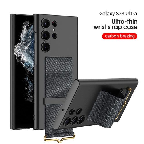 For Samsung Galaxy S23ultra Phone Case S23 Ultra-Thin Wrist Strap Bracket S23 Drop-Resistant Protective Case