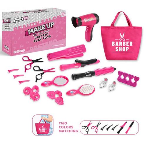 Kids Makeup Set For Girls Gifts Pretend Play Hairdressing Hair Simulation Styling Tools Blow Dryer Beauty Fashion Toys for