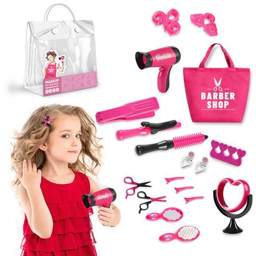 Kids Makeup Set For Girls Gifts Pretend Play Hairdressing Hair Simulation Styling Tools Blow Dryer Beauty Fashion Toys for