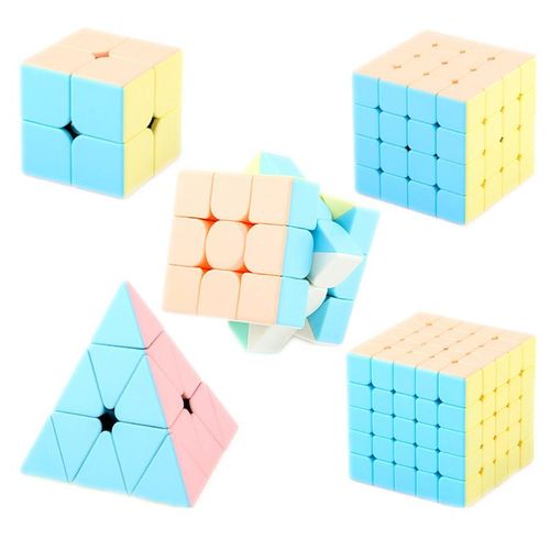 MoYu Mei Magic Cubes Macaron 2x2 3x3 4x4 5x5 Pyramid Professional Speed Pink Cube 2x2x2 3x3x3 4x4x4 5x5x5 Stickerless Puzzle