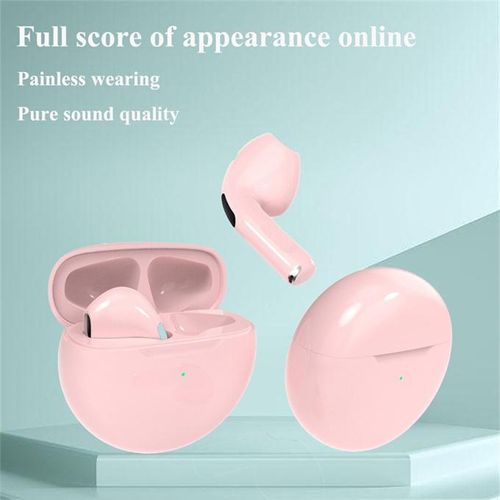Pro 6 Pink Wireless Headphones Life Waterproof Headphones Earbuds