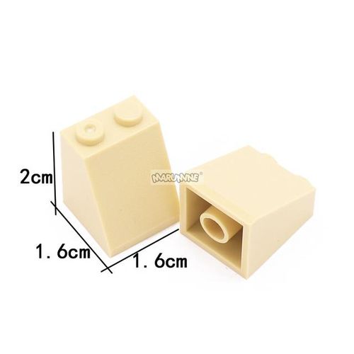 MARUMINE MOC 2x2x2 Beveled Brick Slope 65 Degrees 100PCS Roof Building Block Bulk Parts Compatible with 3678 Assembles