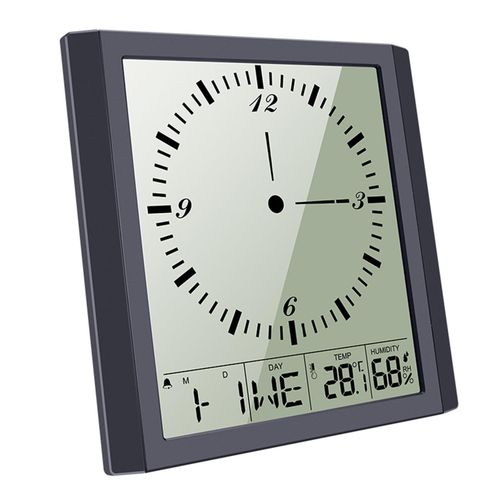 Modern Simple Temperature Humidity Square Clock Large Screen 150 Degrees Wide Viewing Angle Celsius Fahrenheit Freely Switch NO5112