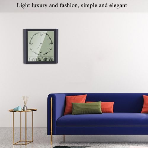 Modern Simple Temperature Humidity Square Clock Large Screen 150 Degrees Wide Viewing Angle Celsius Fahrenheit Freely Switch NO5112