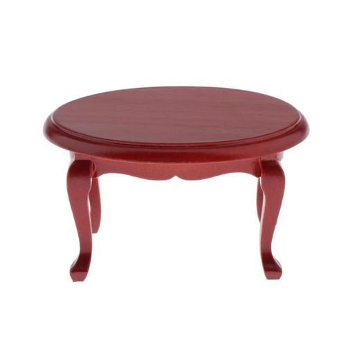 Wooden Shape End Table Tea Coffee Table For 1/12 Dollhouse