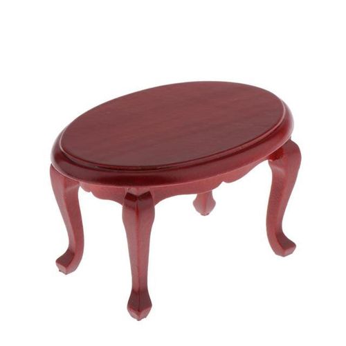 Wooden Shape End Table Tea Coffee Table For 1/12 Dollhouse