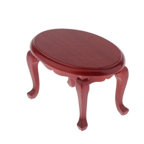 Wooden Shape End Table Tea Coffee Table For 1/12 Dollhouse
