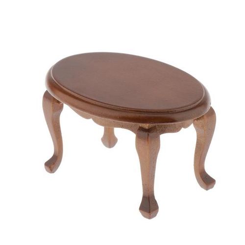Wooden Shape End Table Tea Coffee Table For 1/12 Dollhouse