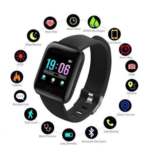 Multifunctional 116plus Black Smart Watch IP67 Watch for Ios Android