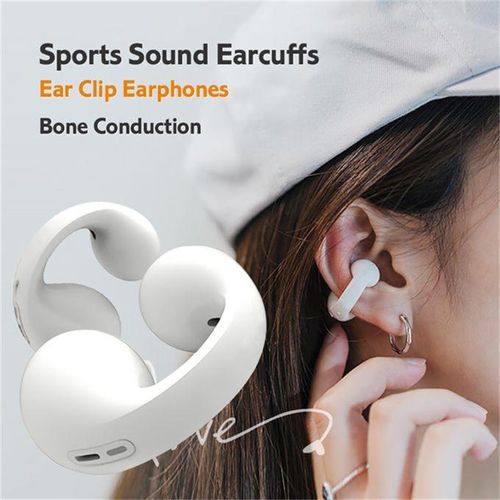 Ear clip bone conduction headphones wireless earbuds 8D surround sound bass sports headphones with microphone