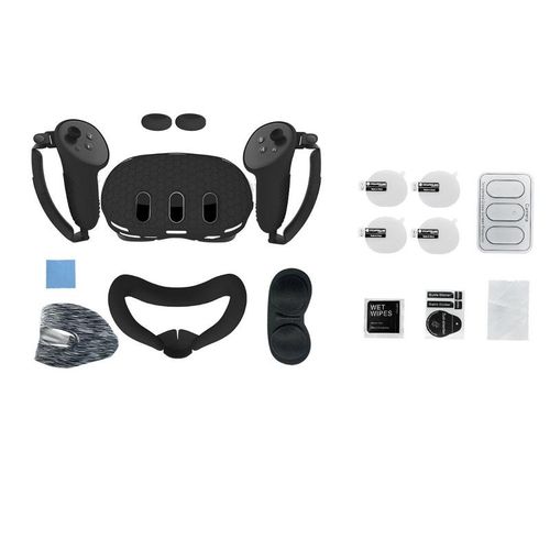 8in1 For Meta Quest 3 Silicone Cover VR Headset Protector Soft FacialController Grip Cover Case Lens Cap Oculus VR Accessories
