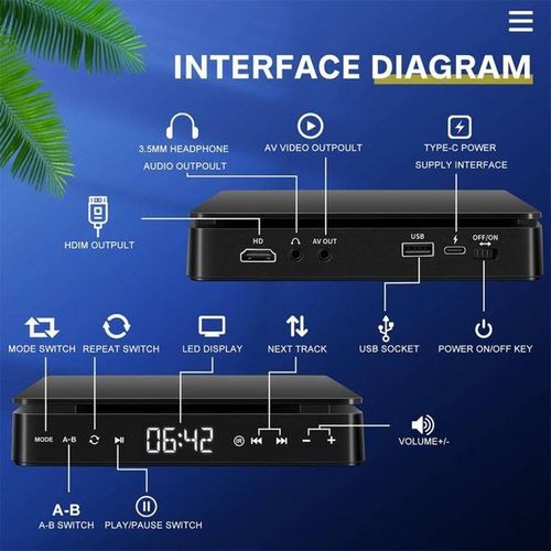 Kecag KC-708 Mini HD DVD Player Mini HD DVD Player(Black)